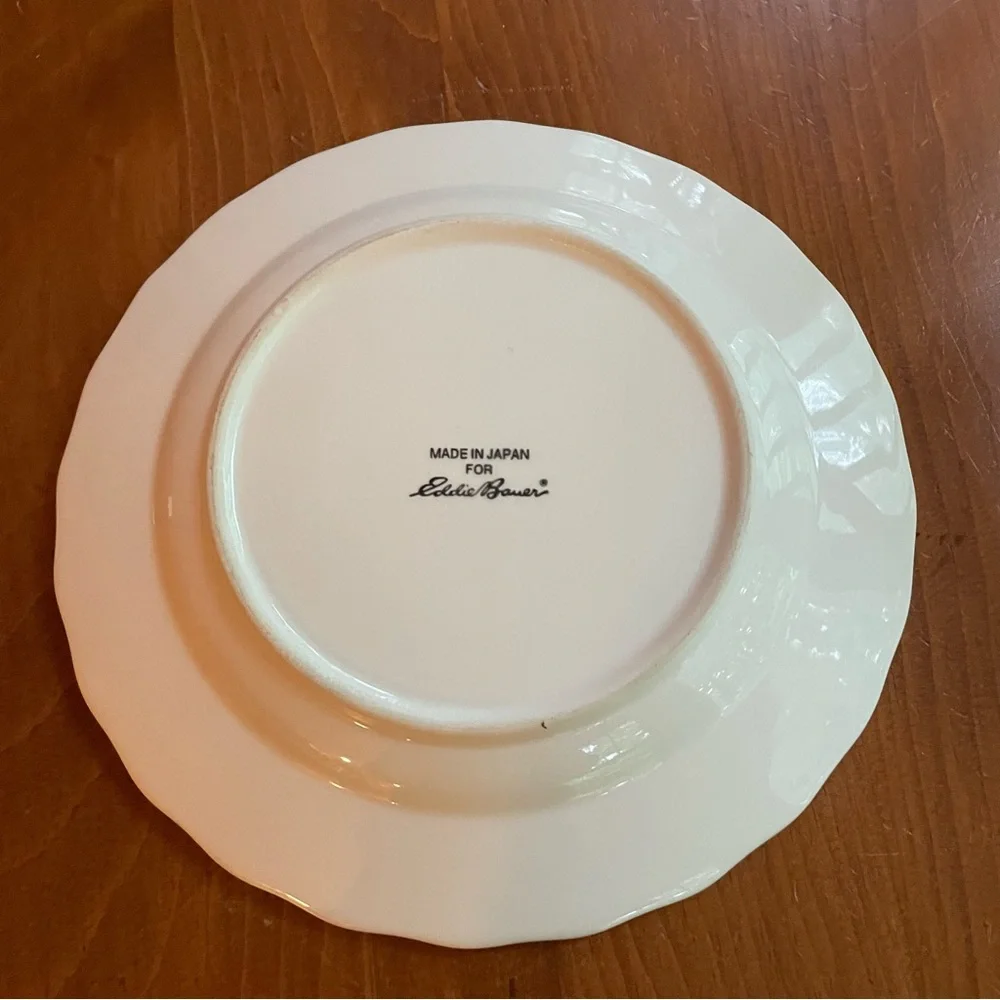 Vintage Eddie Bauer Decorative Salad Plate Stamped Antique Look Floral Design